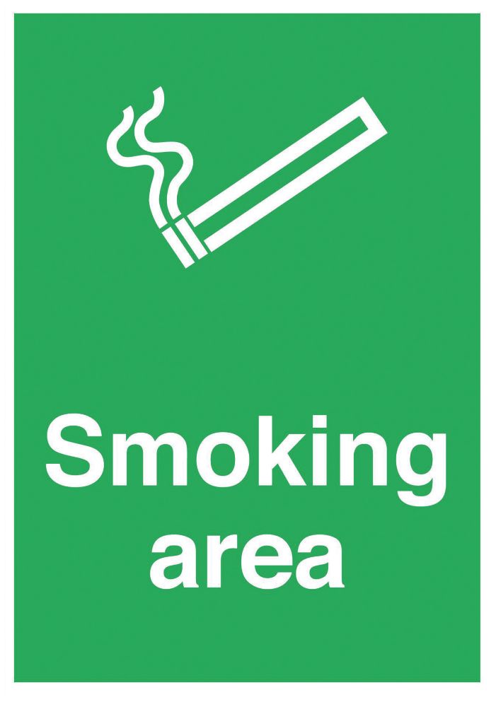 Image of "Smoking Area" Sign 300mm x 500mm 