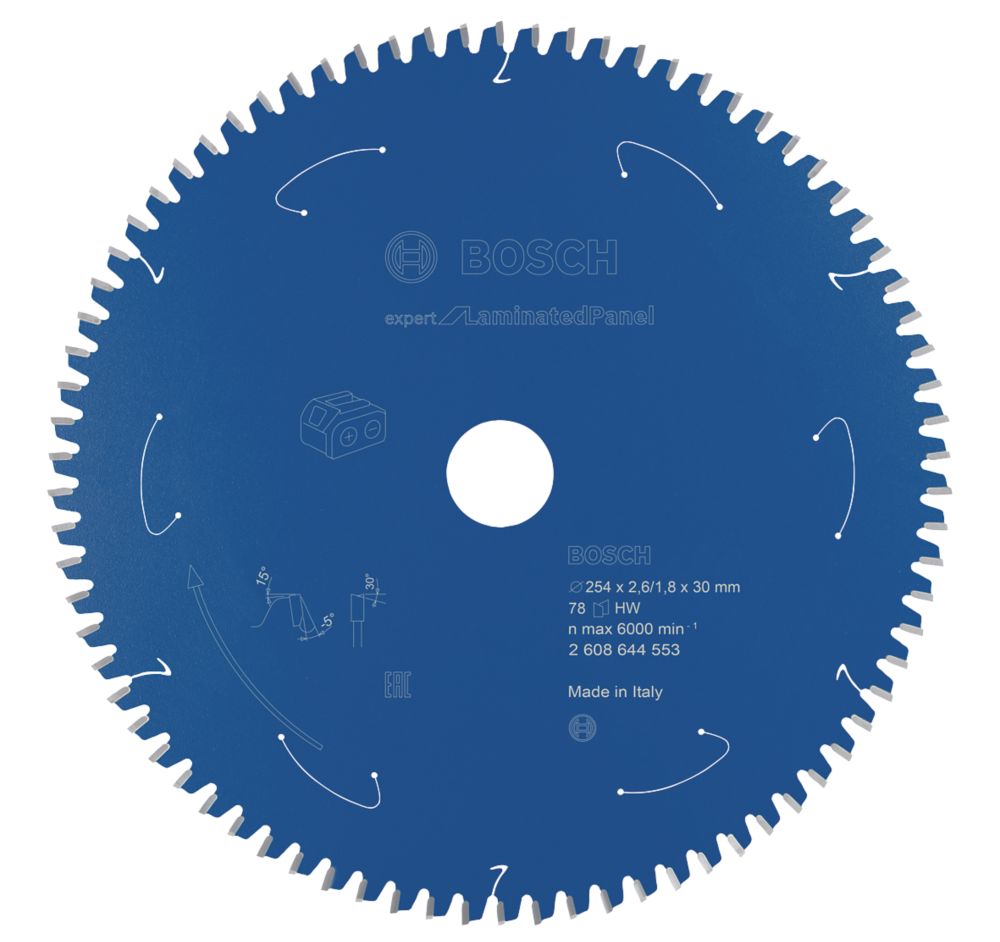 Image of Bosch Expert Laminate Panel Circular Saw Blade 254mm x 30mm 78T 