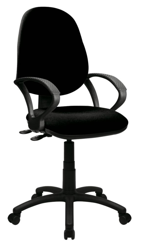 Image of Nautilus Designs Java 200 Medium Back Task/Operator Chair Fixed Arms Black 