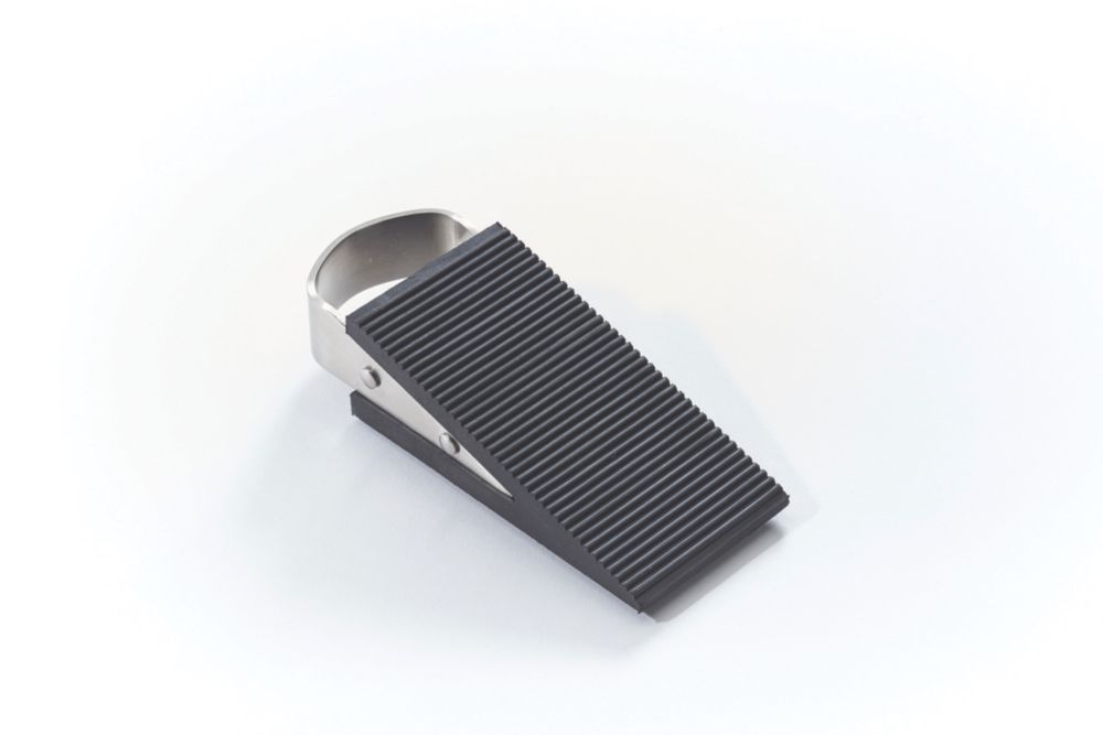Image of Mottez Triangular Door Stop 120 x 30mm Black 