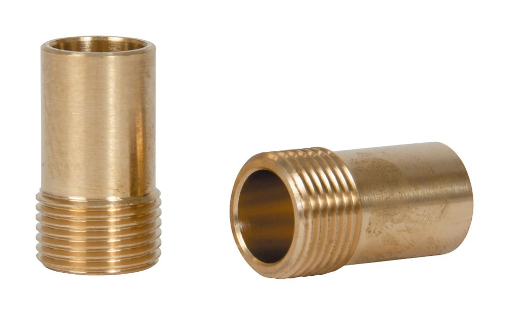 Image of Tesla Brass Compression Adapting Flexible Tap Connectors 15mm x 3/8" 2 Pack 