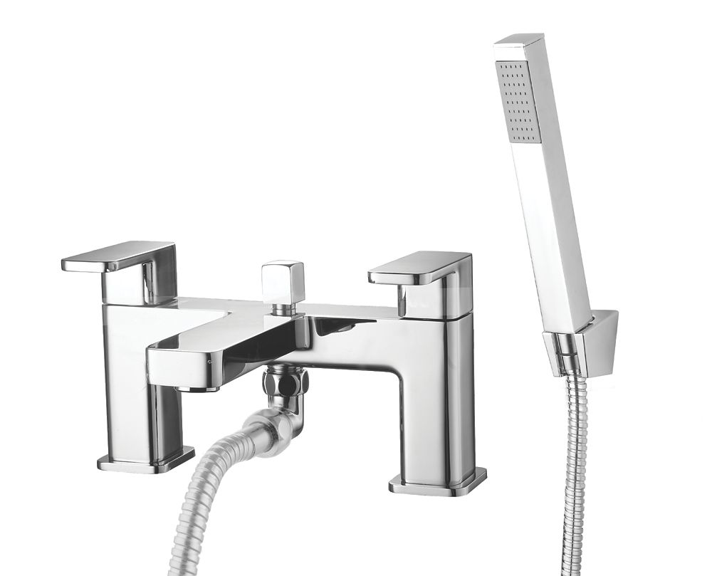 Image of ETAL Lanza Deck-Mounted Bath Shower Mixer Tap Polished Chrome 