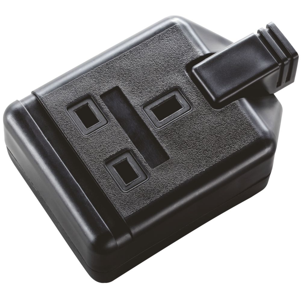 Image of Masterplug 13A 1-Gang Unfused Rewireable Socket Black 