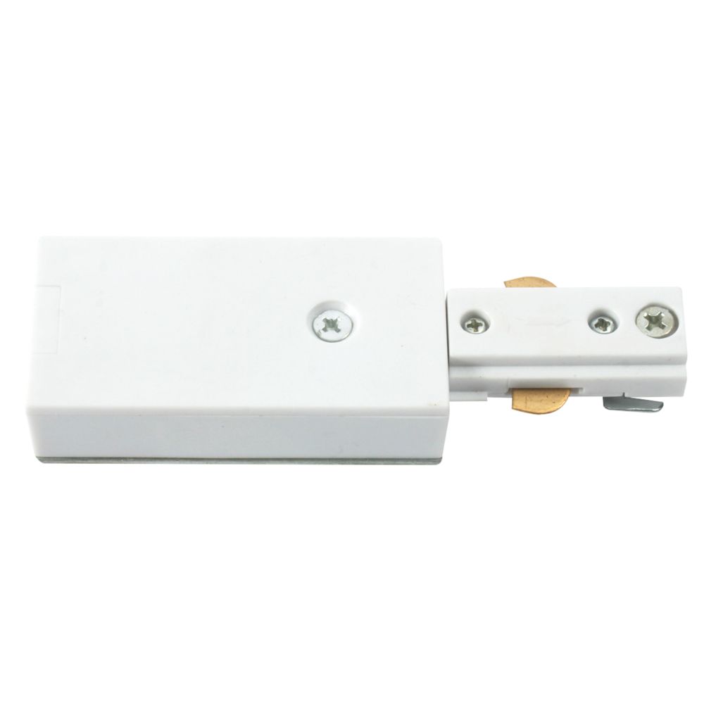 Image of Knightsbridge 1-Circuit Power Feed Connector for Knightsbridge Track Lighting System White 