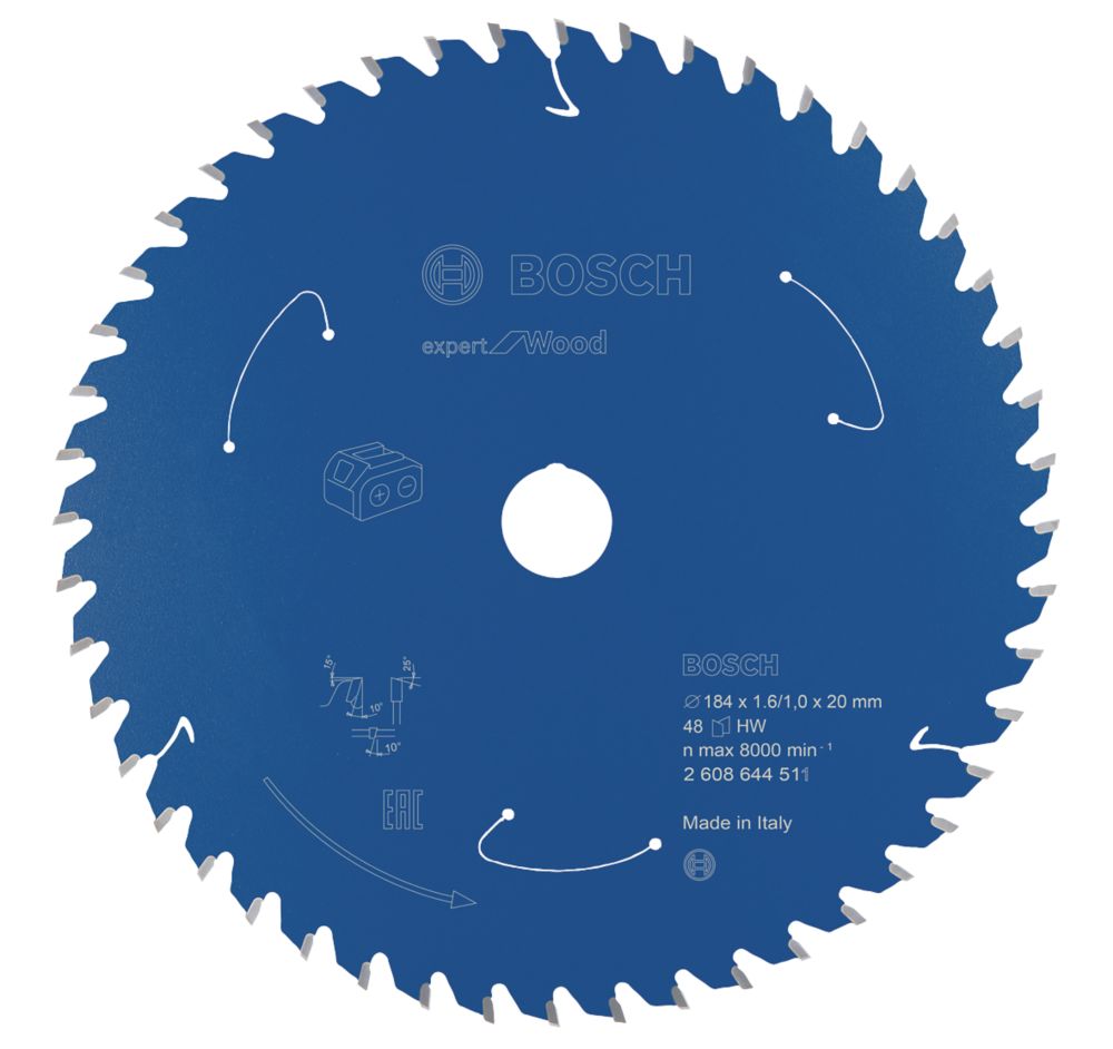 Image of Bosch Expert Wood Circular Saw Blade 184mm x 20mm 48T 