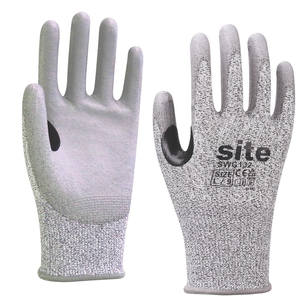 Image of Site SWG132 Cut Resistant Gloves Grey/Black Large 