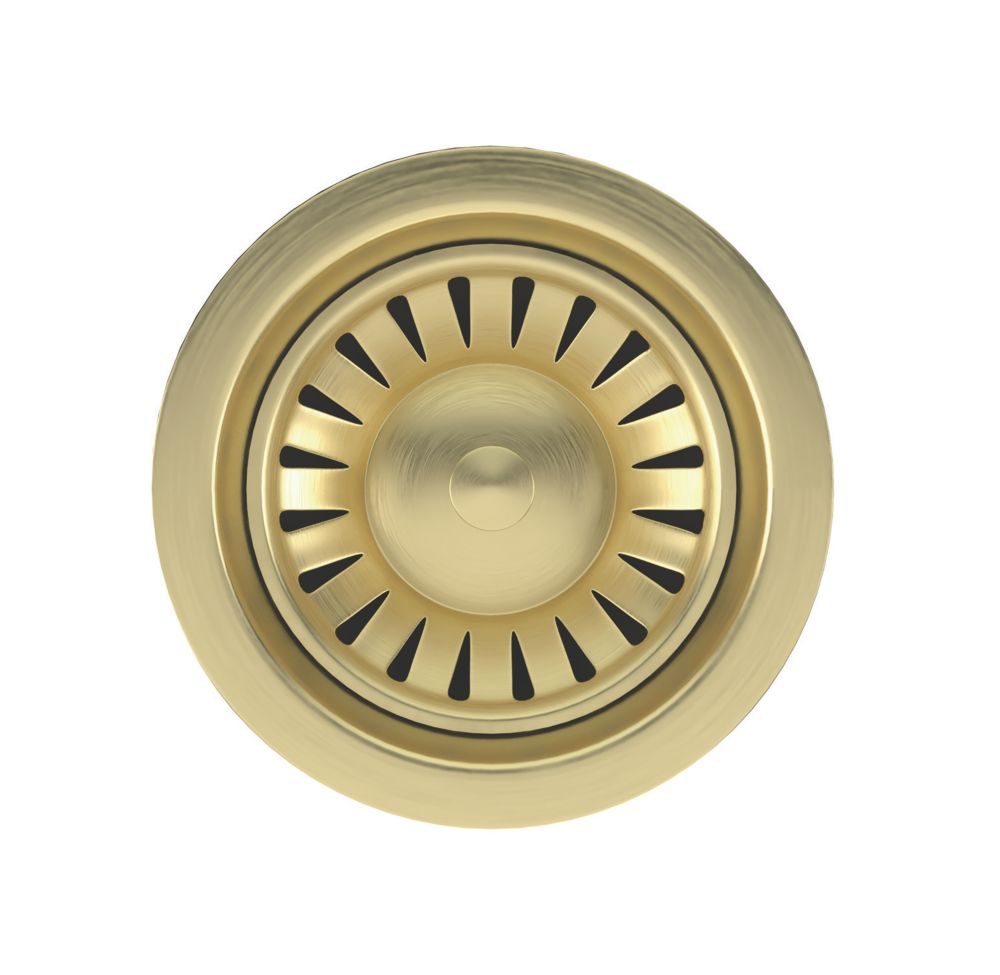 Image of ETAL Sink Strainer Waste without Overflow Brushed Brass 90mm 