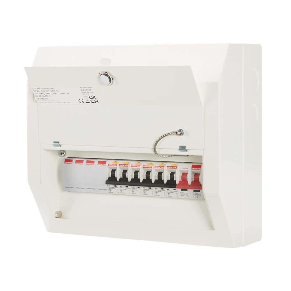 Image of Contactum Defender 1.0 12-Module 6-Way Populated Main Switch Consumer Unit 