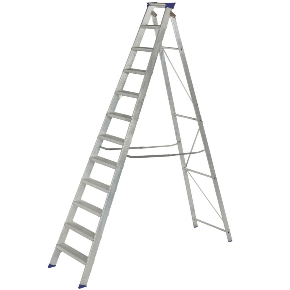 Image of Werner MasterTrade Aluminium 12-Tread Swingback Stepladder 2.53m 