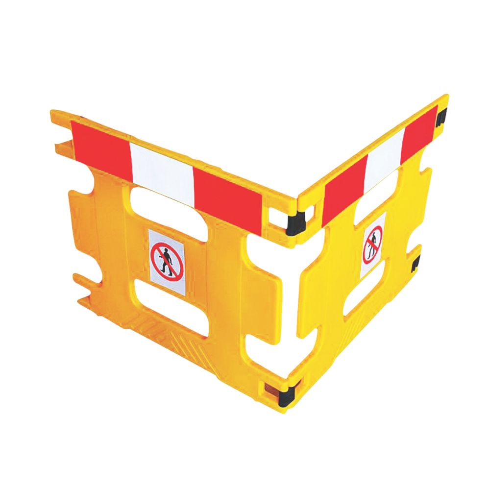 Image of Addgards Handigard 2-Panel Barrier Yellow w/Red & White Stripe 970mm 