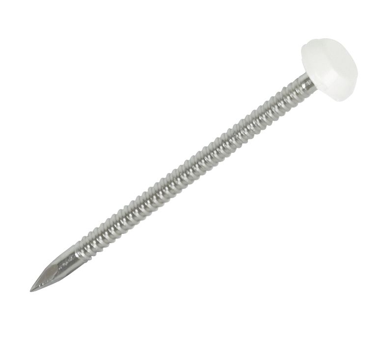 Image of uPVC Nails White Head A4 Stainless Steel Shank 2mm x 40mm 250 Pack 