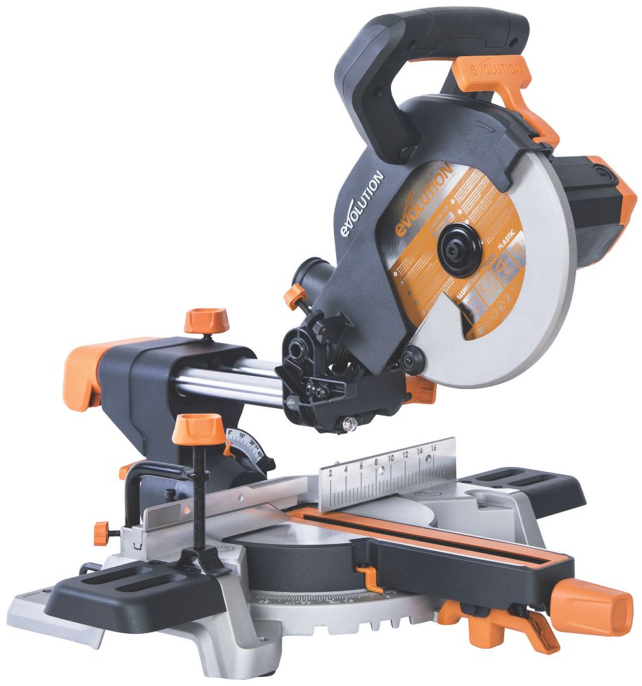 Image of Evolution R210SMS 210mm Electric Single-Bevel Sliding Multi-Material Mitre Saw 110V 