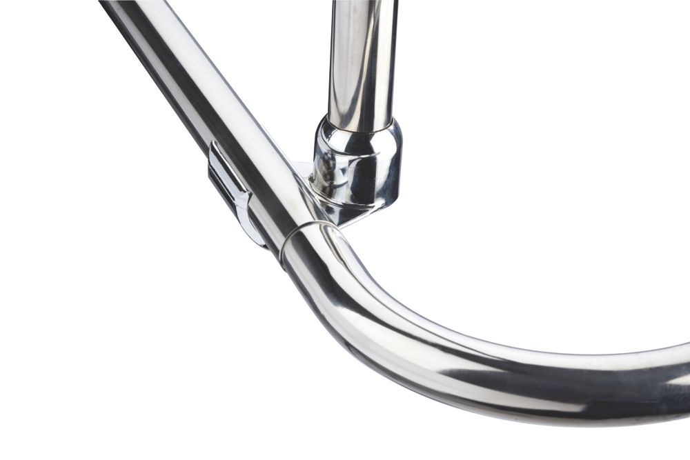 Image of Croydex L-Shaped Shower Curtain Rail & Support Stainless Steel Chrome 2000mm 