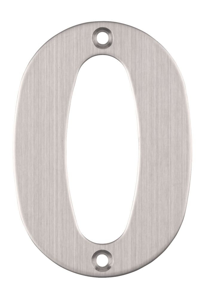 Image of Eclipse Door Numeral 0 Satin Stainless Steel 102mm 
