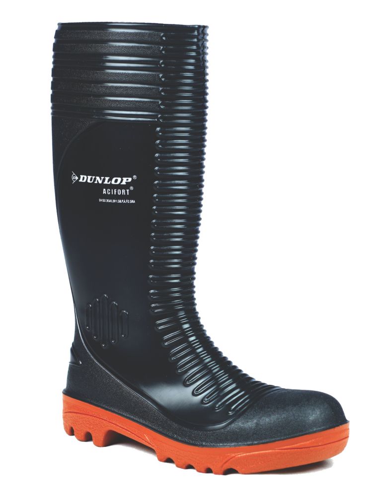 Image of Dunlop Acifort Safety Wellies Black Size 10 