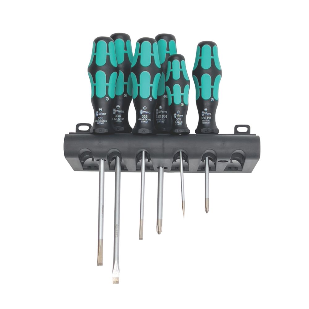 Image of Wera 334/6 Kraftform Plus Lasertip PH/SL Mixed Screwdriver Set 6 Pieces 