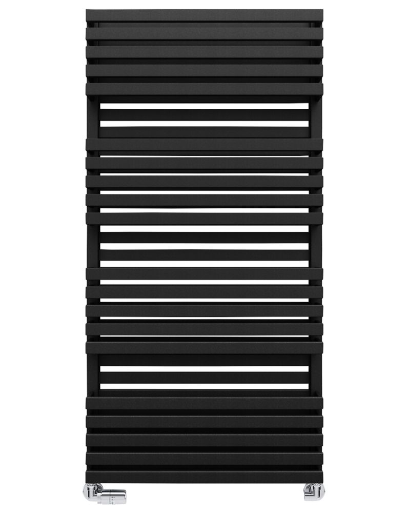 Image of Terma Quadrus Bold Designer Towel Rail 1185mm x 600mm Black 3795BTU 