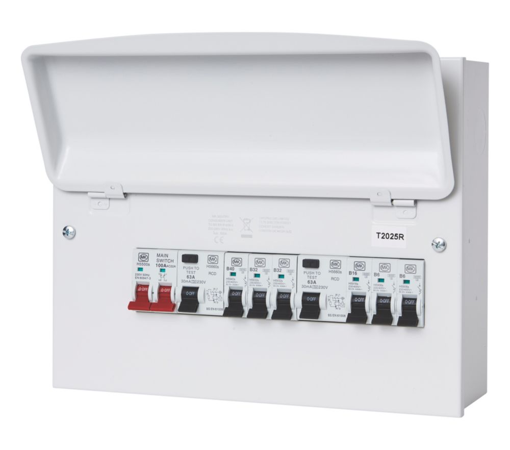 Image of MK Sentry 12-Module 6-Way Populated Dual RCD Consumer Unit 