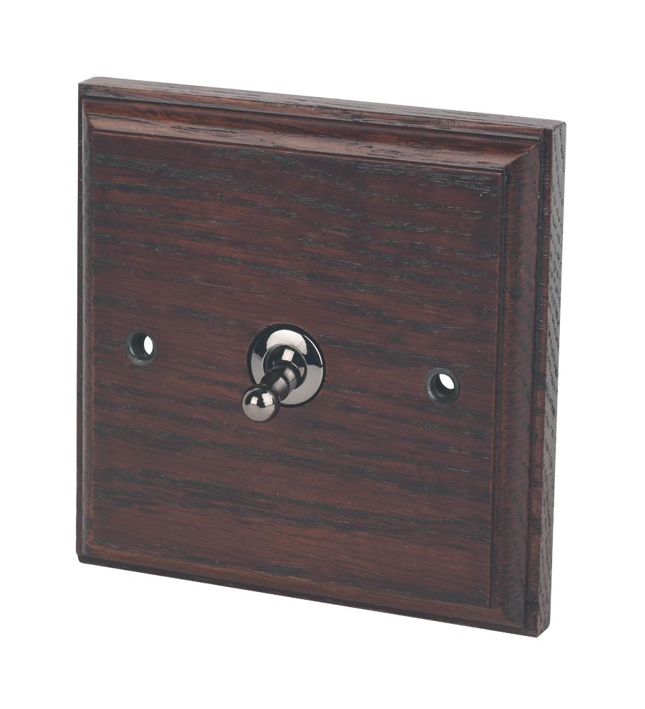 Image of Varilight 10AX 1-Gang 2-Way Toggle Switch Dark Oak 