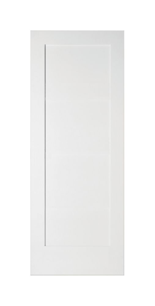 Image of Jeld-Wen Primed White Wooden 1-Panel Shaker Internal Door 1981mm x 686mm 