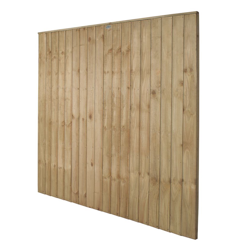Image of Forest Vertical Board Closeboard Garden Fencing Panel Natural Timber 6' x 6' Pack of 20 