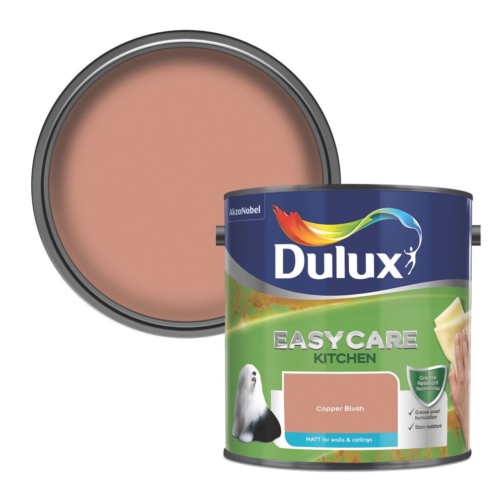 Image of Dulux Easycare Kitchen Paint Copper Blush 2.5Ltr 