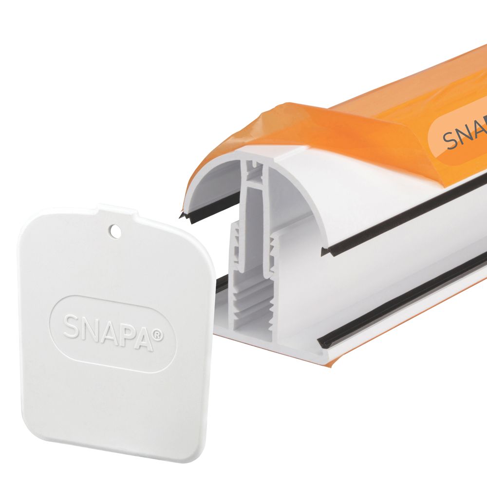 Image of SNAPA White 10, 16 & 25mm Axiome Sheet Glazing Bar 5000mm x 45mm 