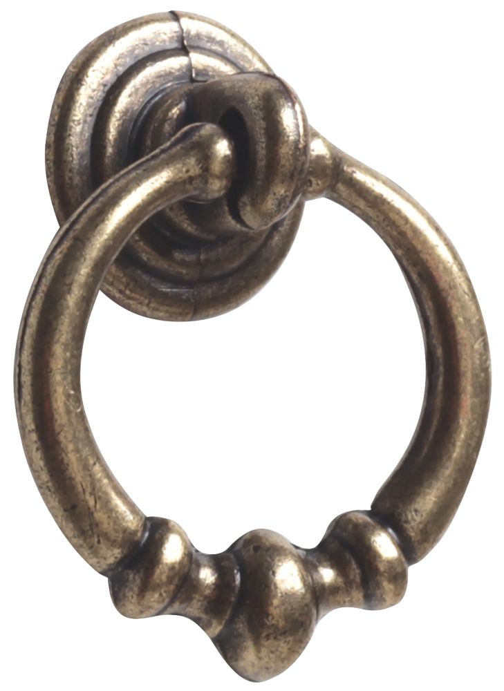 Image of Suki Decorative Loop Drop Cabinet Handles Antique Brass 35mm 2 Pack 