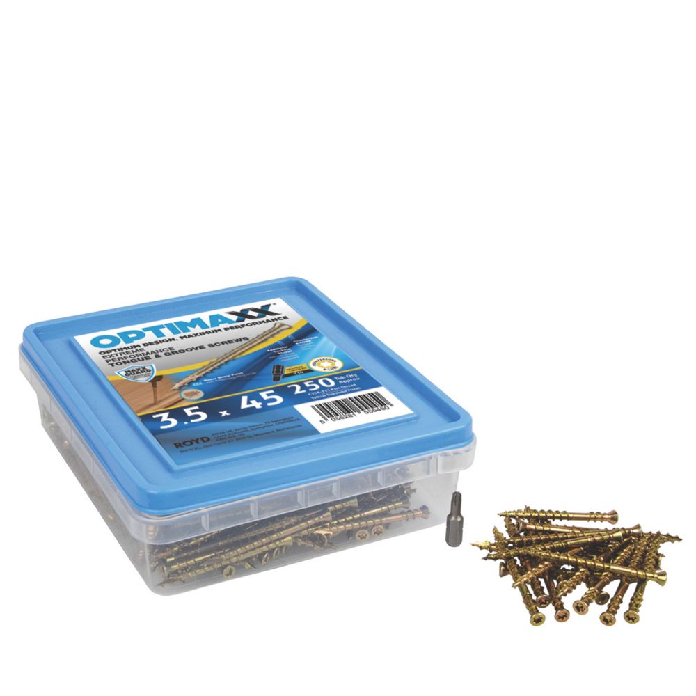 Image of Optimaxx T&G Maxx TX Countersunk Tongue & Groove Flooring Screws 3.5mm x 45mm 250 Pack 