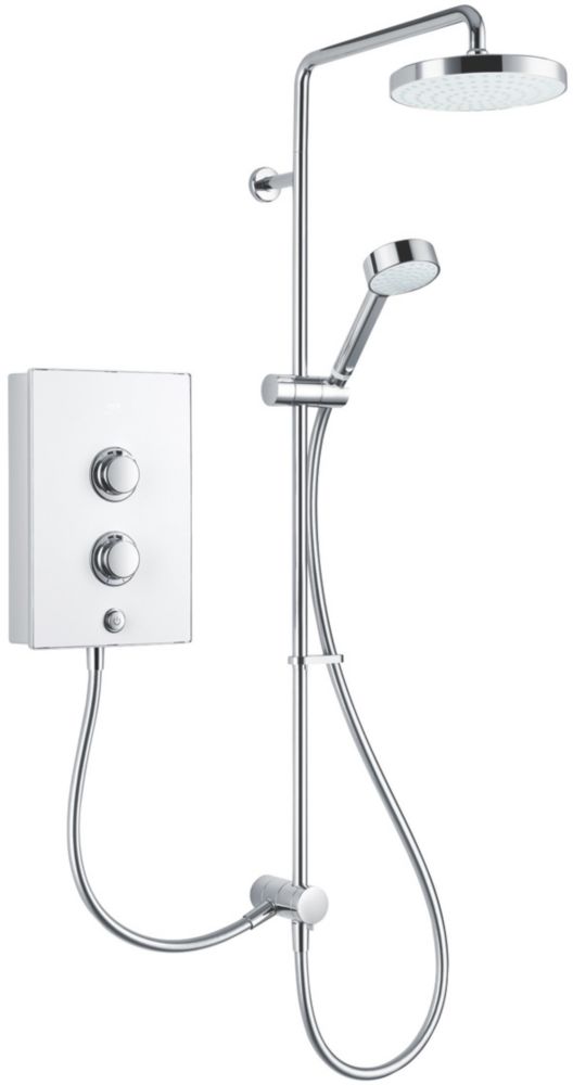 Image of Mira Decor Dual White / Chrome 10.8kW Manual Electric Shower 