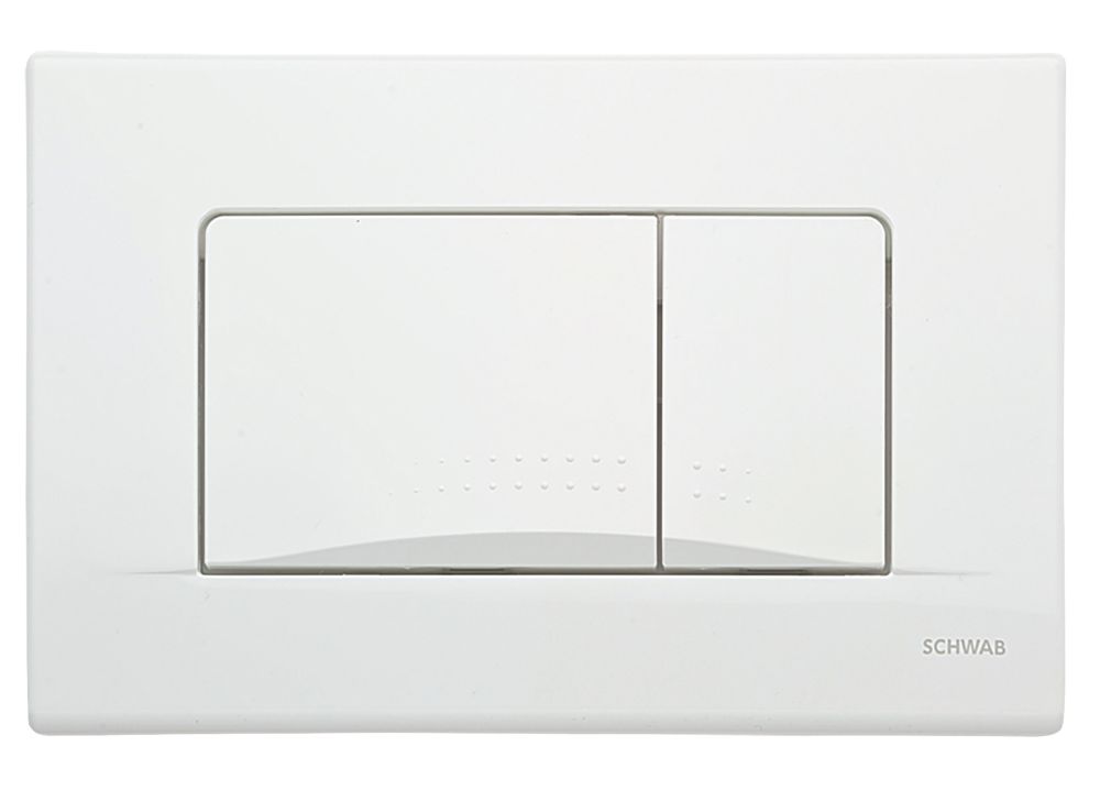 Image of Fluidmaster Schwab Dots Duo 257426 Dual-Flush Flushing Plate White 