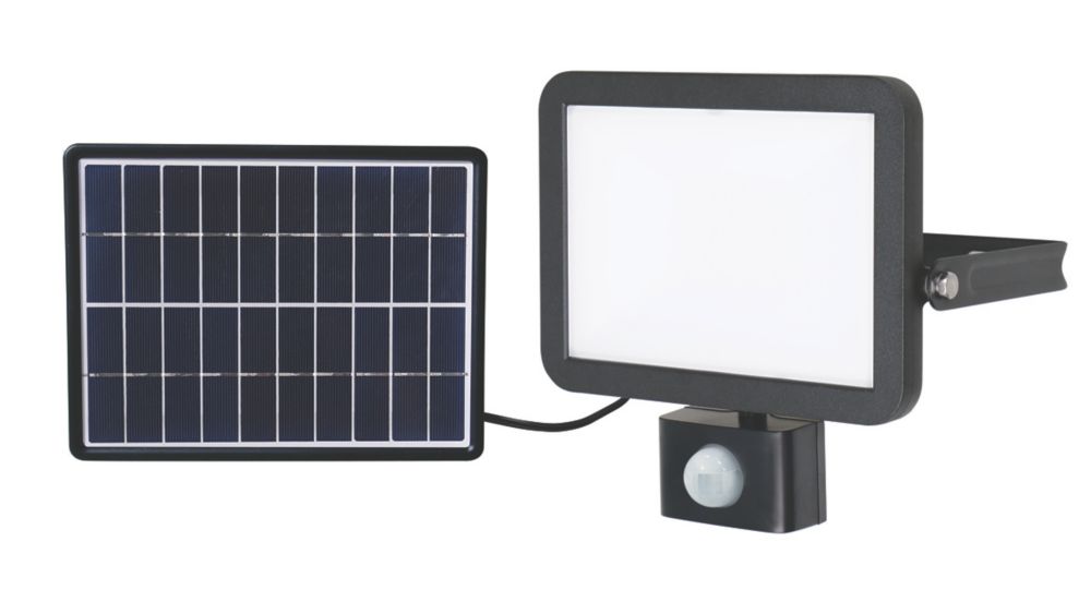 Image of LAP RB0258A Outdoor LED Solar Floodlight With PIR Sensor Black 1200lm 