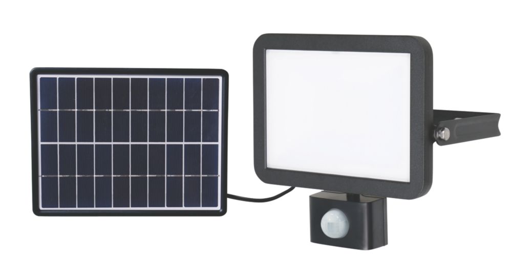 Image of LAP RB0258A Outdoor LED Solar Floodlight With PIR Sensor Black 1200lm 