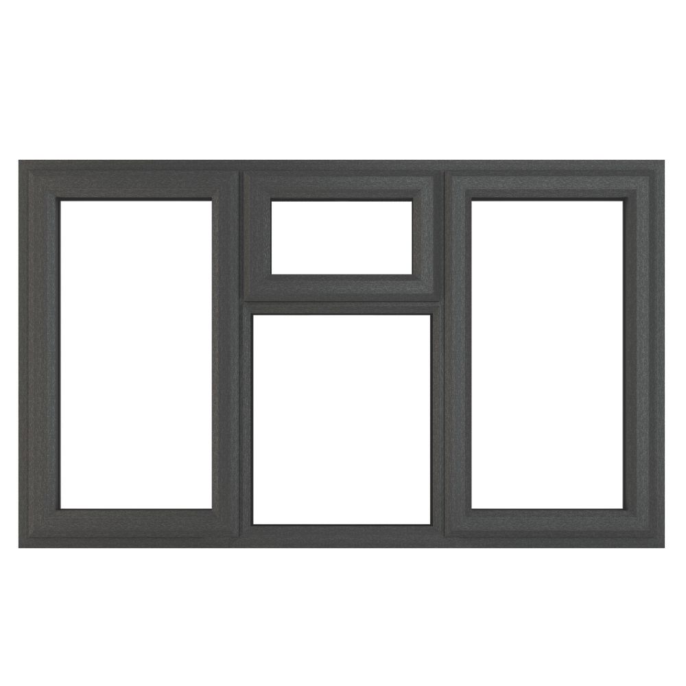 Image of Crystal Left-Hand Opening Clear Double-Glazed Casement Anthracite on White uPVC Window 1770mm x 1040mm 