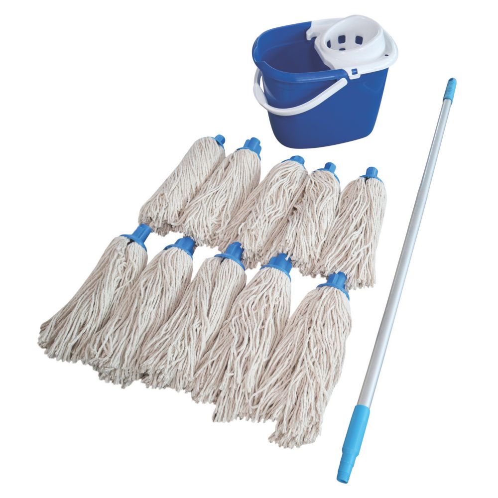 Image of Stronghold Healthcare Mop & Bucket Set Blue 15Ltr 