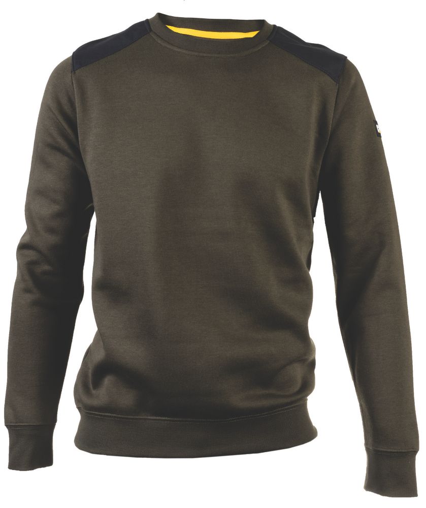 Image of CAT Essentials Crewneck Sweatshirt Army Moss Medium 38-40" Chest 