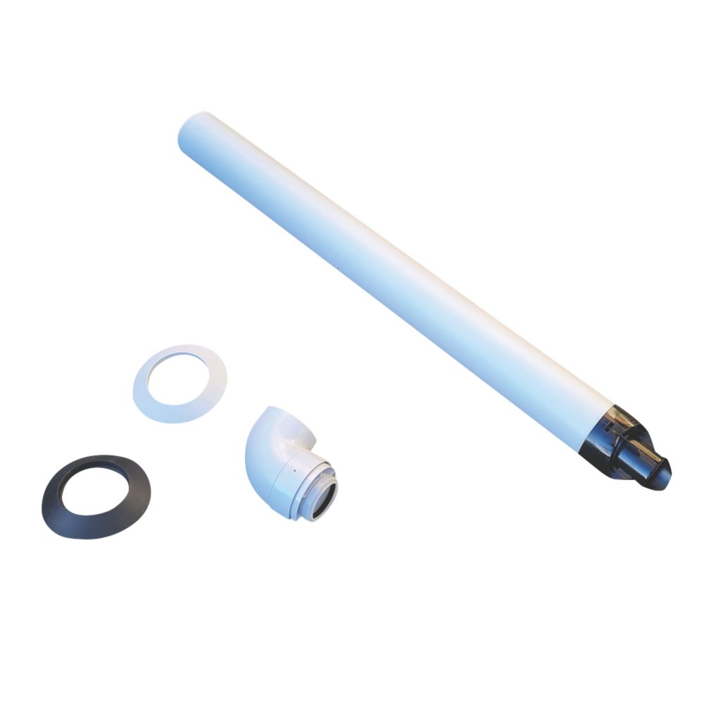 Image of Viessmann 7946886 Standard Horizontal Flue Kit 1000mm Black & White 