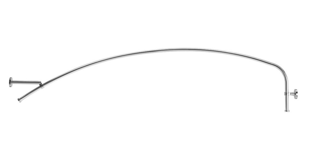 Image of Croydex Curved Shower Rod Aluminium Bright Chrome-Plated 2000mm 