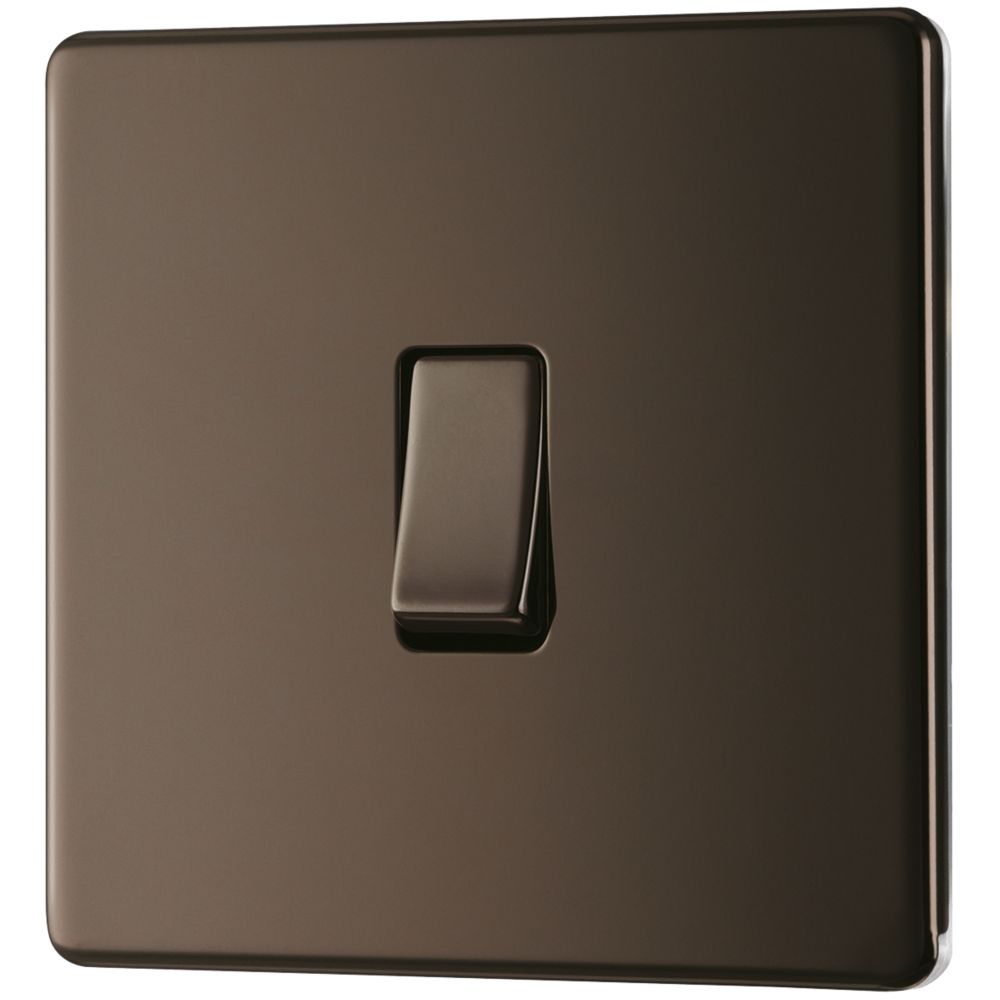Image of LAP 20A 16AX 1-Gang 2-Way Light Switch Black Nickel 