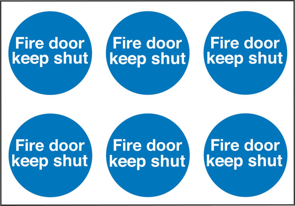 Image of Non Photoluminescent "Fire Door Keep Shut" Adhesive Labels 100mm x 100mm 30 Pack 