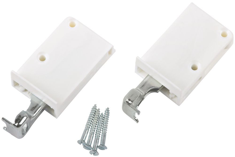Image of Suki Cabinet Suspension Hangers White 64mm x 25mm x 39mm 2 Pack 