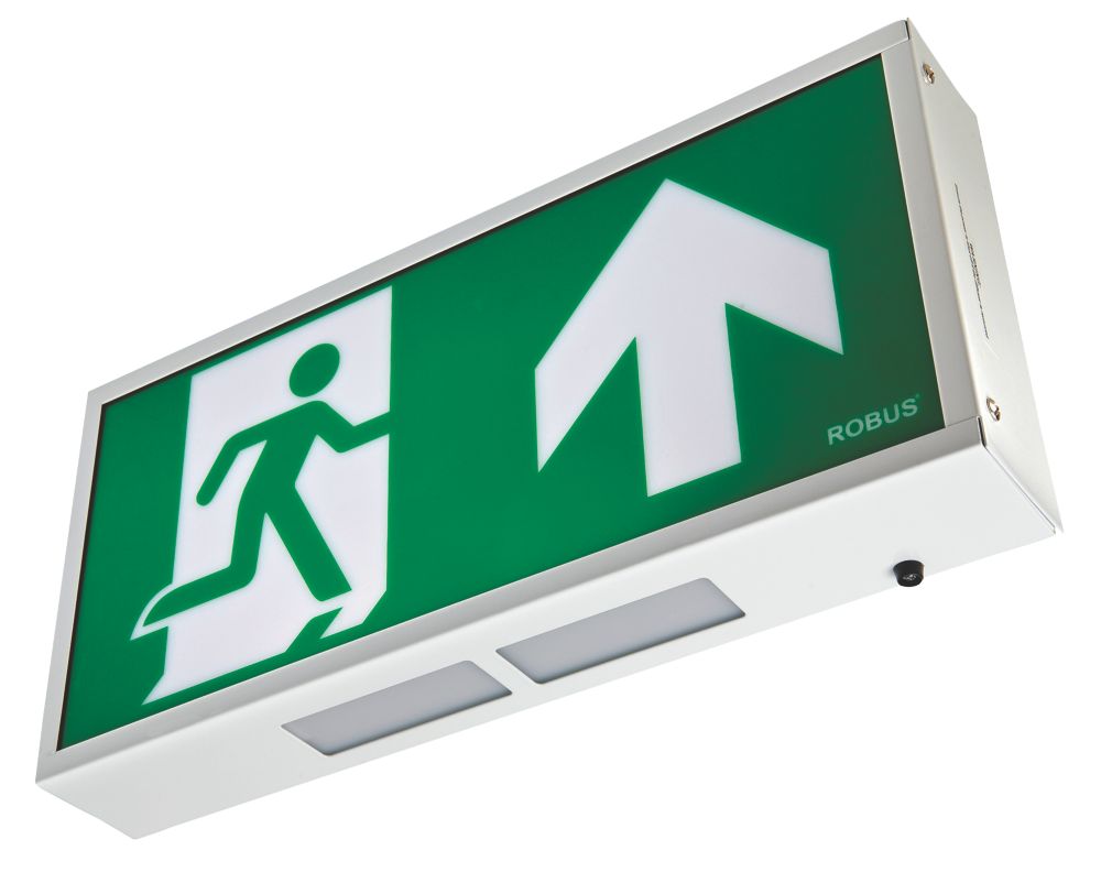 Image of Robus Maintained or Non-Maintained Emergency LED Exit Box with Up Arrow 4.2W 17-45lm 