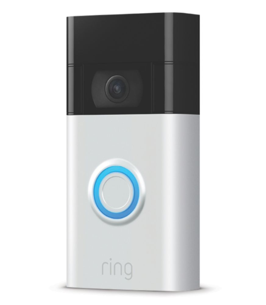 Image of Ring Gen 2 Wired or Wireless Smart Video Doorbell Satin Nickel 