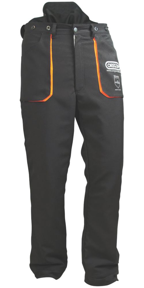 Image of Oregon Yukon Type A Chainsaw Trousers Black / Orange 44-45" W 33" L 