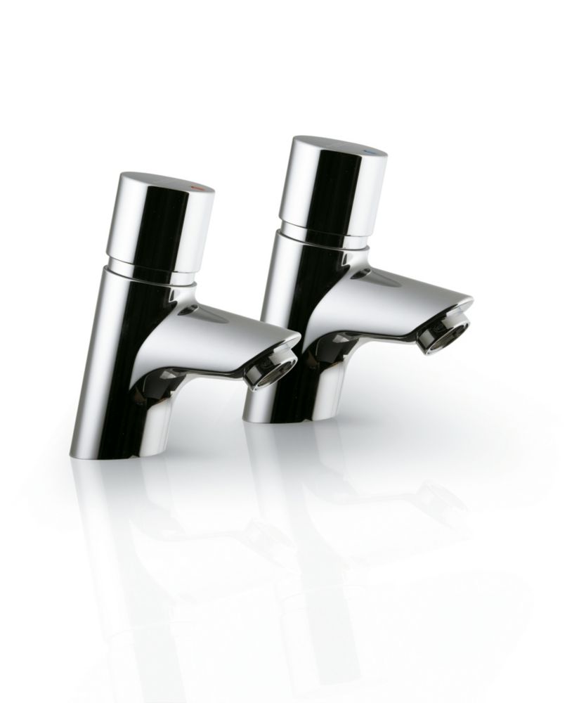 Image of Armitage Shanks Avon 21 Self-Closing Basin Pillar Taps Chrome 