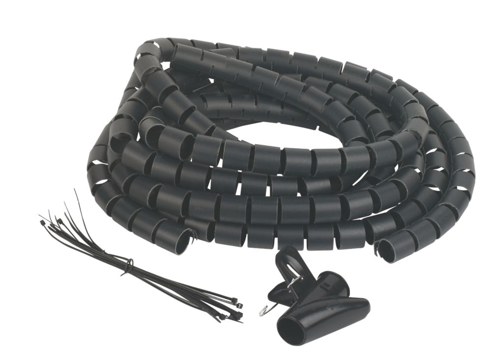 Image of Philex 5 x 8mm Black Cable Tidy 2m 