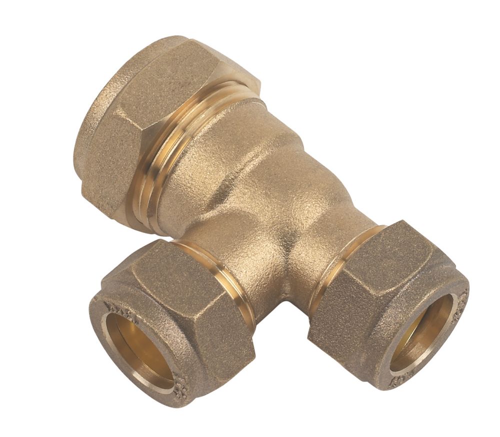 Image of Flomasta Compression Reducing Tee 22mm x 15mm x 15mm 