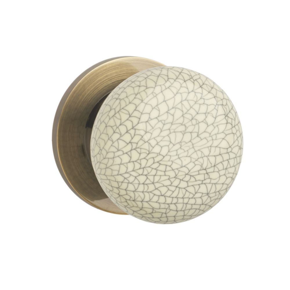 Designer Levers Door Knob 60mm Pair Crackled Cream (623KK)