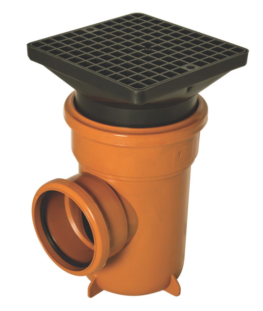 Image of FloPlast Push-Fit Single Socket Square Grid Bottle Gully 110mm 