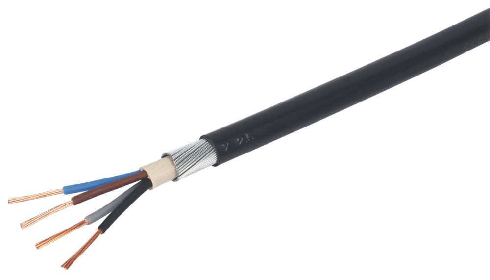 Image of Prysmian 6944X Black 4-Core 2.5mmÂ² Armoured Cable 25m Coil 